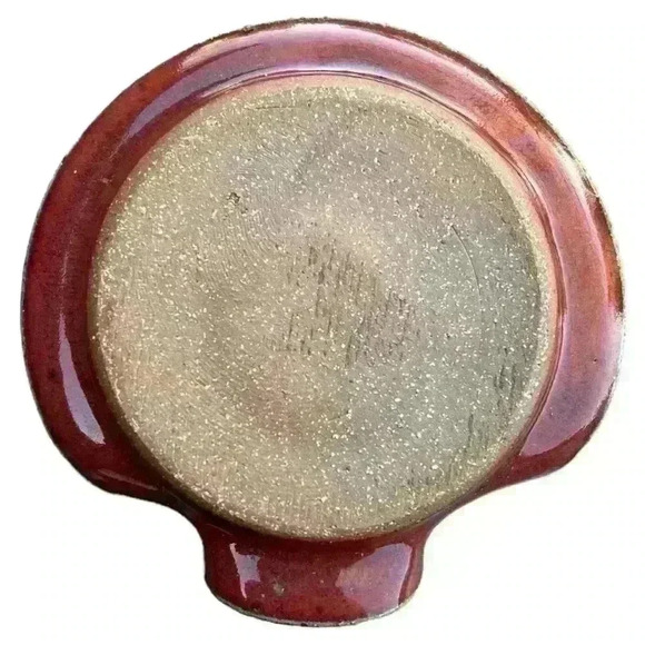 Exquisite handmade red pottery swirl spoon rest - Picture 2 of 3